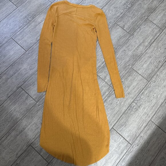Free People FP Beach Maxi Dress Thick Ribbed V-Neck In Mustard orange Size XS - Picture 7 of 9